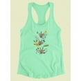 thumbnail image 3 of Floral Hanukkah B Racerback Tank Women -Grace Popp Designs, Female Medium, 3 of 4