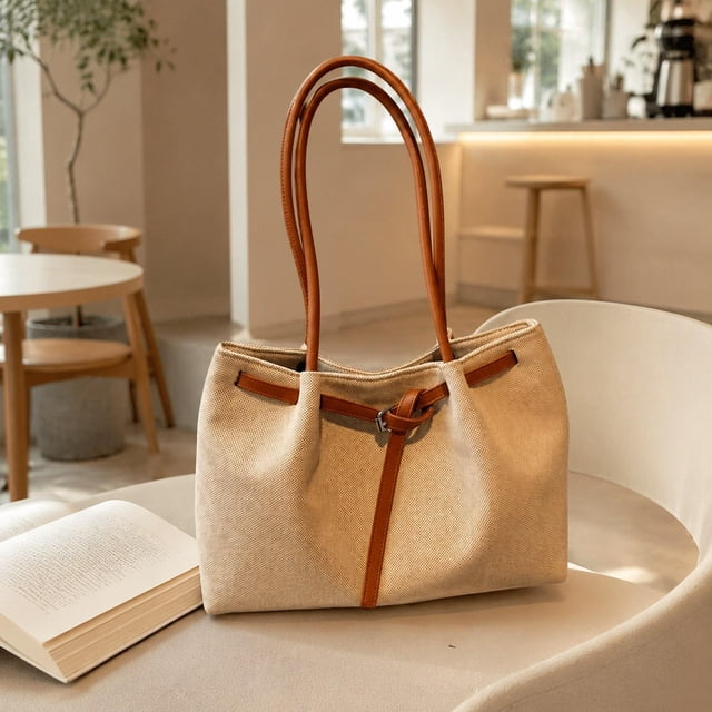 Bolso tote clásico para mujer, ideal como regalo, para ir de compras, al libre, en , en la o en el trabajo. Mango marrón