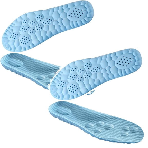 2026 New Steppers 4D Memory Foam Cloud Insoles for Men & Women, Cuttable Design, Comfortable and Breathable Massage Insole, with Arch Support and Shock Absorbing(Sky Blue,Men 6-6.5 / Women 7.5-8)
