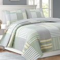 thumbnail image 4 of Comforter Set Queen Size  3-Piece Coverlet Set for Night Sleep  Bedding Quilt with Green Yellow Blue Plaid Striped Real Patchwork, 4 of 4