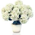 thumbnail image 2 of 20-Inch Hydrangea Bush with 7 Heads White Pink – Artificial Silk Flower Bouquet for Home, Wedding & Event Décor, 2 of 7