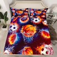 thumbnail image 2 of Homewish Football Soccer Basketball 3pcs Twin Sheet Sets For Teens,Sport Theme Twin Fitted Sheet,Ball Game Breathable Flat Sheet,Luxury Bedroom Decor, 2 of 7