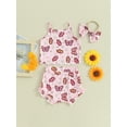 thumbnail image 5 of Musuos Baby Girls Summer Shorts Sets 6 12 18 24M Sleeveless Floral Butterfly Print Camisole Ruffle Shorts Headband Sets, 5 of 10
