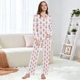 thumbnail image 6 of FORMRS Womens Pajama Set Long Sleeve Top and Pants with Pockets Soft Comfy Lounge Sleepwear, Sizes S-2XL, Blue Stripes Lobster Pattern, 6 of 7