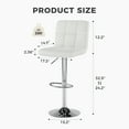 thumbnail image 3 of EDX Bar Stools Set of 4, Modern Adjustable Armless Swivel Counter Stools with PU Leather for Home, White, 3 of 7