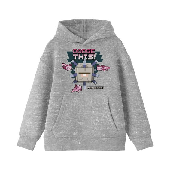 Minecraft Guardian Dodge This Boy's Athletic Heather Sweatshirt-Medium