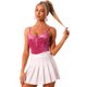 thumbnail image 1 of Disfraz de navidad Camiseta sin mangas de terciopelo para mujer con fruncido en la parte delantera para fiesta Rosa Caliente S, 1 of 5