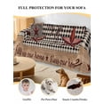 thumbnail image 4 of Texas Star Farmhouse Couch Cover for 2 Cushion Sofa, Rustic Black Plaid Berry Wooden Washable Loveseat Sofa Covers Slipcover for Sectional Sofas L-Shaped, Couch Throw Cover 71"x118", 4 of 9