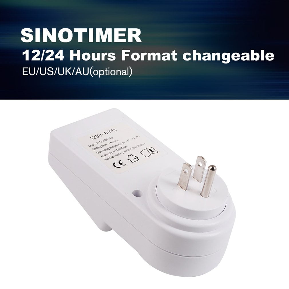 SINOTIMER Plug Digital Weekly Programmable Plugin Power Socket Timer