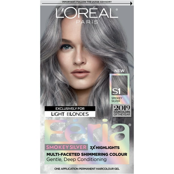 L'Oreal Paris Feria Permanent Hair Color, S1 Smokey Silver 