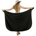 thumbnail image 5 of LA LEELA Women's Sarong Bikini Skirt Cover up Swimwear Bathing suit Summer Wraps Swimsuit Beach Wrap Coverups for Women One Size Plain, Black, 5 of 5
