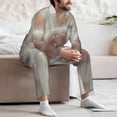 thumbnail image 7 of Sikiie Raindrop Kitten Paw Mens Pajama Set, Soft Warm Long Sleeve Sleepwear, Cozy Button-Down Pjs for Men-Large, 7 of 7