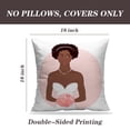 thumbnail image 2 of LALILO Throw Pillow Covers Pretty African American Bride Her Dress Cushion Cover 18" x 18", 2 Pack, 2 of 6