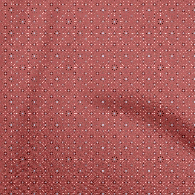 oneOone Polyester Spandex Red Fabric Asian Block Floral Craft Projects Decor Fabric Printed By The Yard 56 Inch Wide