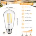 thumbnail image 2 of Bombillas LED Brightever de 7 W, 850 lúmenes, vintage, E26, 2700 K, paquete de 8, 2 of 7