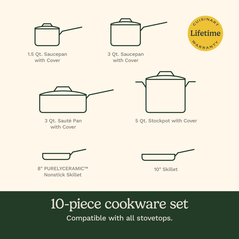 Cuisinart Chef's Classic 10-Piece Cookware Set, Matte White photo 2
