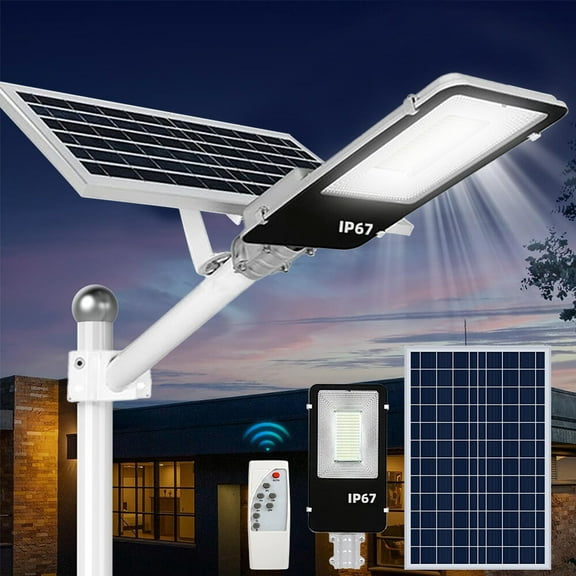 8000W LED Commercial Solar Street Light Dusk to Dawn Super Bright Lamp Outdoor