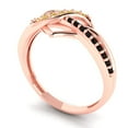 thumbnail image 2 of Solitaire with Accents Engagement Ring for Women - 0.22ct Yellow Moissanite in 14K Rose Gold Promise Ring, 2 of 6