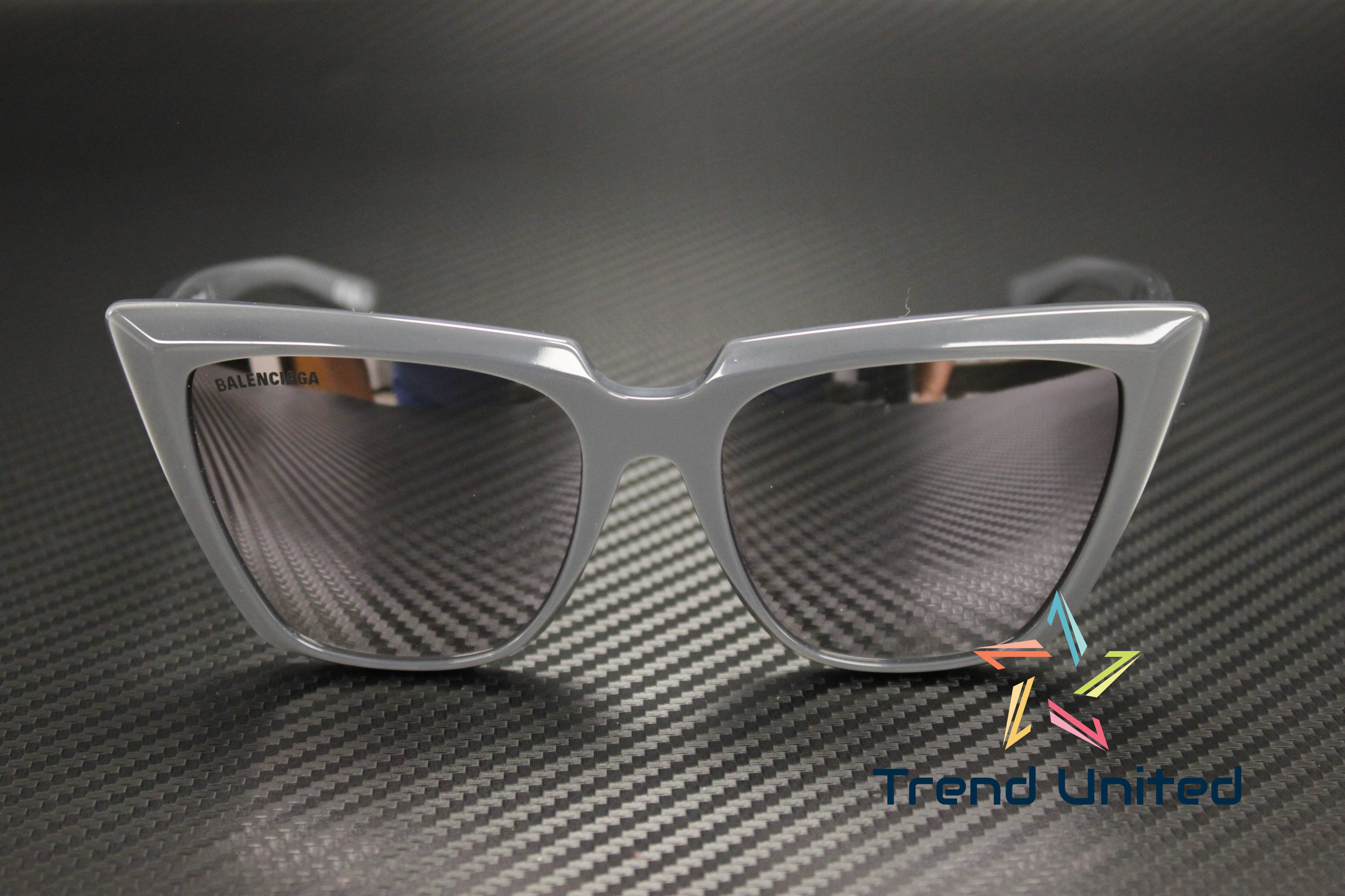 SALE! NEW Balenciaga BB0046S 006 Silver Mirrored Square Cat Eye Women Sunglasses Balenciaga Women Sunglasses Shiny Silver Grey Mirrored Cat  main image 4