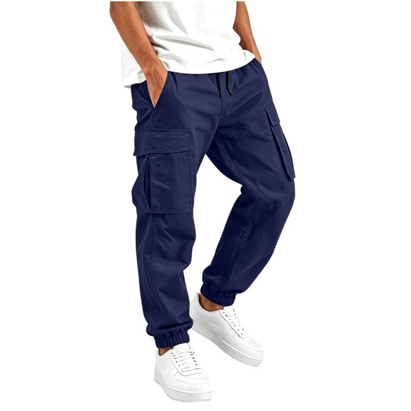 Boys' Cargo Joggers Athletic Sweatpants with Flap Pockets Elastic Waist Drawstring Tactical Outdoor Pants Kids Casual Streetwear Track Bottoms