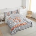 thumbnail image 3 of Castle Fairy 3-Piece Children Teens Adults Eat Sleep Basketball Grey Orange Full Size Comforter Sets, Ultra Soft Home Decor, Reversible, 3 of 8