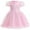 Pink#3, variant on ENFLASH Princess Mesh Overlay Tulle Dress Baby Girls Birthday Kids Puff Sleeve Fancy Dresses