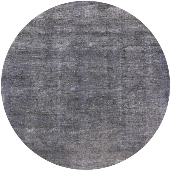 Ahgly Company Indoor Round Mid-Century Modern Silver Gray Oriental Area Rugs, 3' Round