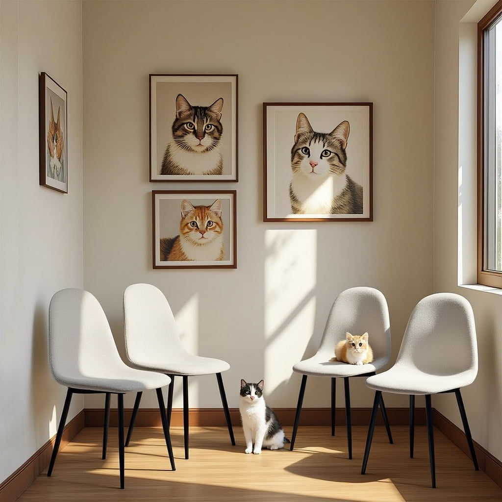 Homy Casa Dining Chairs Set of 4, Upholstered Side Chairs Indoor/Outdoor Use, Beige