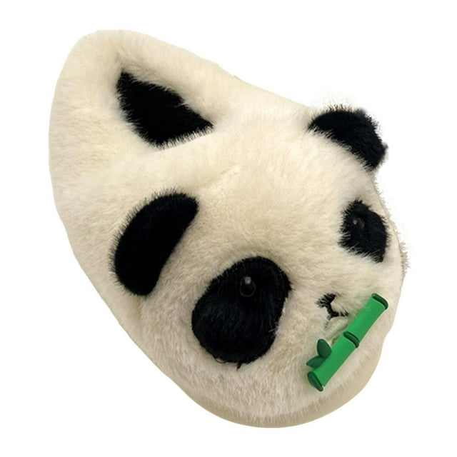 Pantuflas de panda de invierno, pantuflas de animales de dibujos animados para fiesta en , sala de estudio Longitud de la suela 25cm
