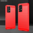 thumbnail image 4 of Samsung A53 5G case,Galaxy A53 5G case,with HD Screen Protector, Fashion Shock-Absorption Flexible TPU Bumper Soft Rubber Protective Case Cove for Samsung Galaxy A53 5G (Red Brushed TPU), 4 of 16