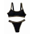 thumbnail image 4 of WILLBEST Traje de Baño de Manga Larga Para Mujer, Conjunto de Tankini Para Playa, Traje de Baño de Punto, Traje de Baño Separado de Verano Con Sombrero A Juego, Traje de Baño Informal, 4 of 5
