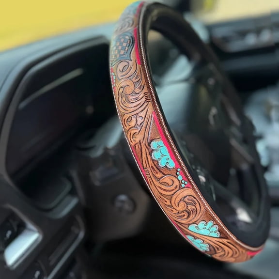 Misright Artisanal Relieved Auto Steering Cover Not Slip Texture Comfortable Driving