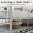 thumbnail image 6 of Amolife Queen Size Metal Platform Bed Frame with Vintage Cross Pattern Headboard&Footboard, White, 6 of 9