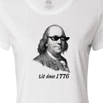 thumbnail image 4 of Inktastic Lit since 1776 Lit Ben Franklin Women's T-Shirt, 4 of 5