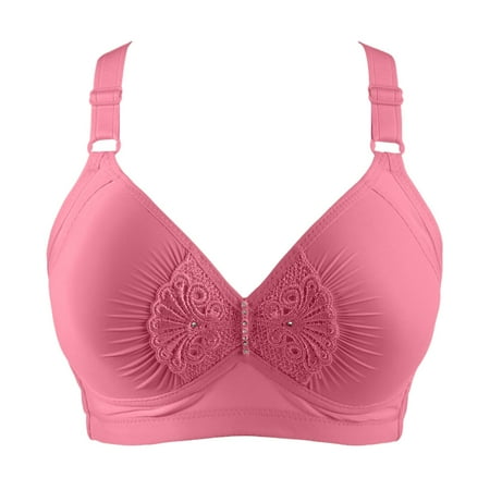 Akiihool Womens Bras Comfortable Women s Lace Bra Underwire Balconette Unlined Demi Sheer Plus Size (Watermelon Red 40)
