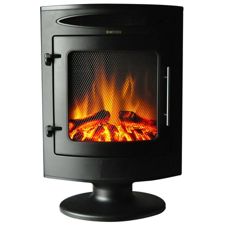

Cambridge 1500W Freestanding Electric Fireplace Heater in Black with Log Display