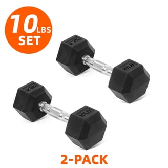 BalanceFrom Rubber Encased Hex Dumbbell, 25LBs, Single - Walmart.com