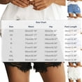 thumbnail image 3 of LVHAOGJOB Stretch Jeans for Women Mid Rise Denim Short Jeans Distressed Ripped Solid Lightweight Button Womens Shorts Summer, 3 of 8