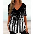 thumbnail image 1 of RWJDXD RWJDXD T-shirt Simple d'Été pour Femmes, Col en V, Manches Courtes, Mode Décontractée, 1 of 7