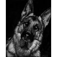 thumbnail image 2 of Chapman, Julie T. 15x18 Black Ornate Wood Framed with Double Matting Museum Art Print Titled - Canine Scratchboard II, 2 of 4