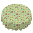 Green Tablecloth Pattern Mushroom and Sprig Green Pattern Round Tablecloth 70