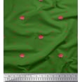 thumbnail image 1 of Soimoi Green Moss Georgette Fabric Artistic Flower & Dots Printed Fabric 1 Yard 42 Inch Wide, 1 of 3