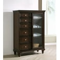 thumbnail image 2 of Andover 6-drawer Tempered Glass Door Chest Dark Oak, 2 of 11