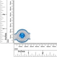 thumbnail image 5 of AFFY Simulated Blue Topaz & White CZ Halo Engagement Bridal Ring Set In 14k White Gold Over Sterling Silver Ring Size-8.5, 5 of 6