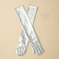 thumbnail image 1 of Guantes largos elásticos sexys para mujer, de charol, a la moda, para noche, ópera, fiesta, disfraces, guantes, 1 of 6
