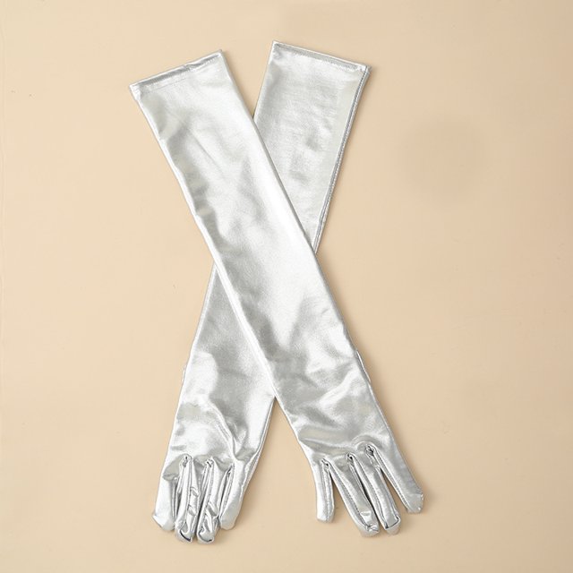 Guantes largos elásticos sexys para mujer, de charol, a la moda, para noche, ópera, fiesta, disfraces, guantes