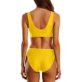 thumbnail image 4 of DGMIOCS Women's Bikini Set Tummy Control Bikini Set Yellow S, 4 of 6