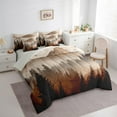 thumbnail image 3 of Homewish Smoky Jungle Bedding Comforter Set 7 Pieces, Nature Mountain Tree Full Bedding Set, Brown Minimalist Fitted Sheet Flat Sheet, Luxury Bedroom Decor, 3 of 8