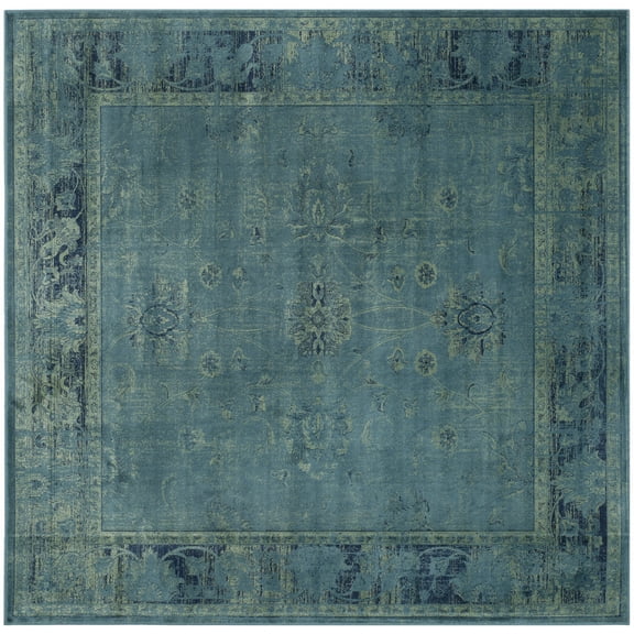 SAFAVIEH Vintage Jaxon Bordered Area Rug, Turquoise/Multi, 6' x 6' Square