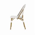 thumbnail image 3 of Outdoor PE Ratten and Aluminum French Bistro Chairs, Set of 2, Rusted Grey & White, Bamboo Print Finish, 3 of 5